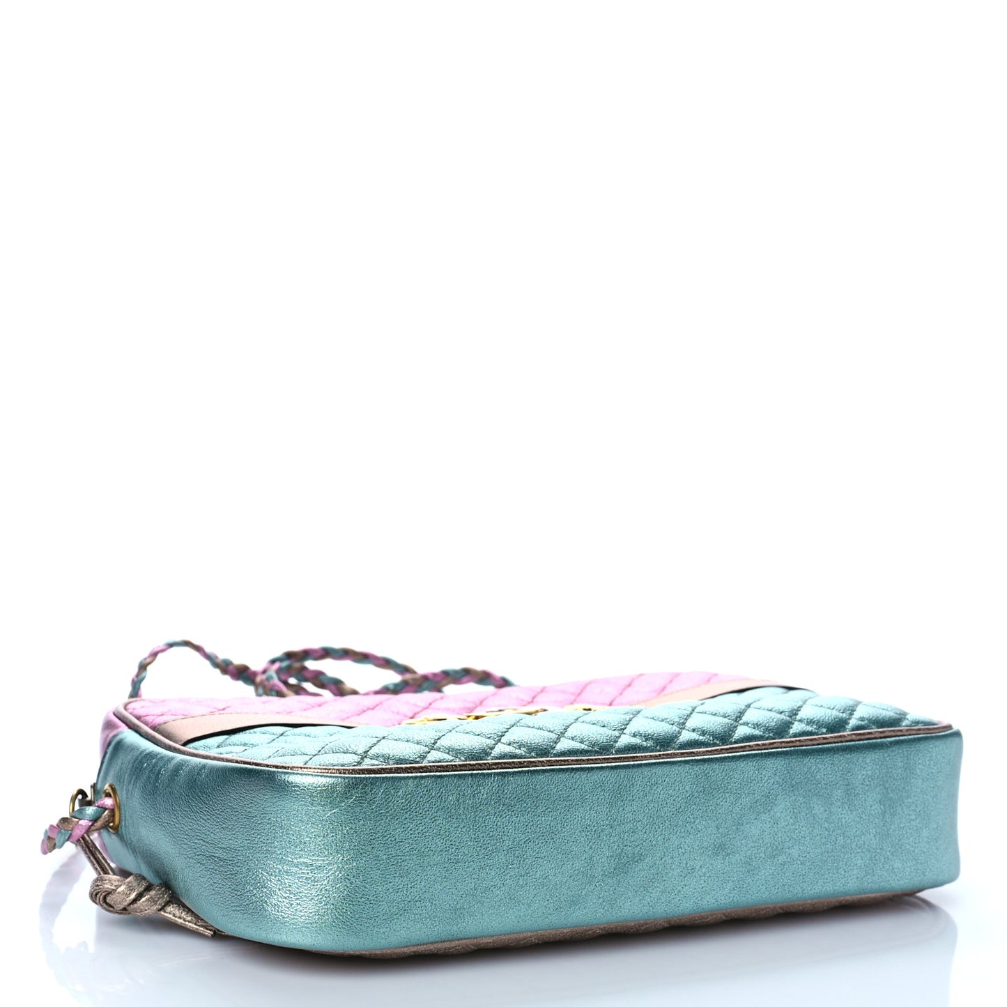 Laminated Nappa Trapuntata Small Zumi Shoulder Bag Rosa Lago Rame