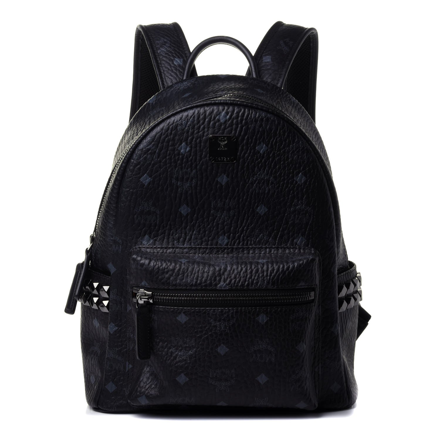 MCM Visetos Small Side Stud Stark Backpack Black 1 of 4