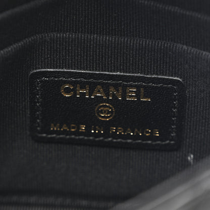 Chanel Lambskin Quilted Top Handle Flap Clutch With Chain Black 6 of 11