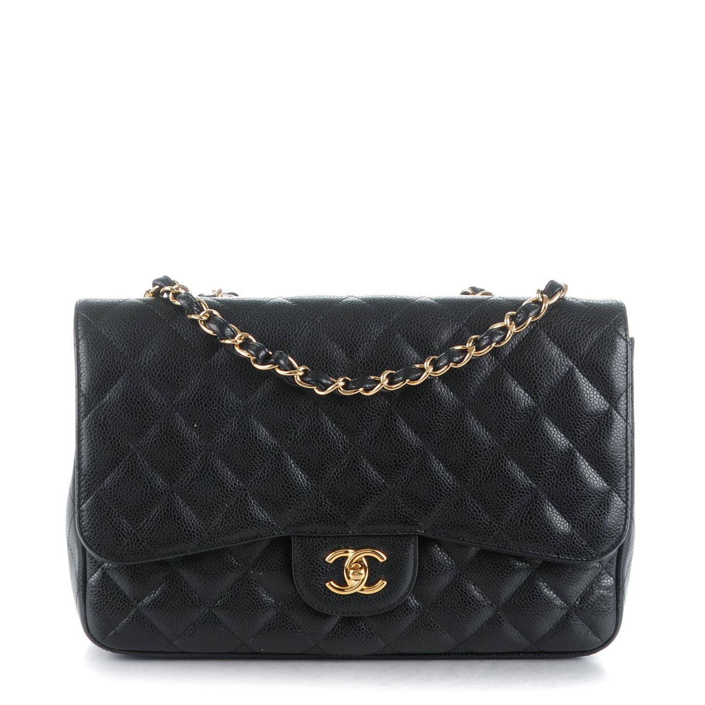 Caviar Quilted Jumbo Single Flap Black
