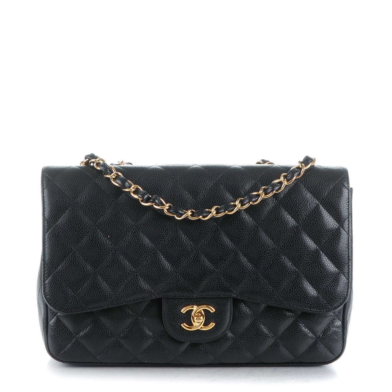 Chanel Caviar Quilted Jumbo Single Flap Black 1 of 8