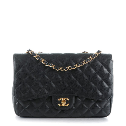 Chanel Caviar Quilted Jumbo Single Flap Black 1 of 8