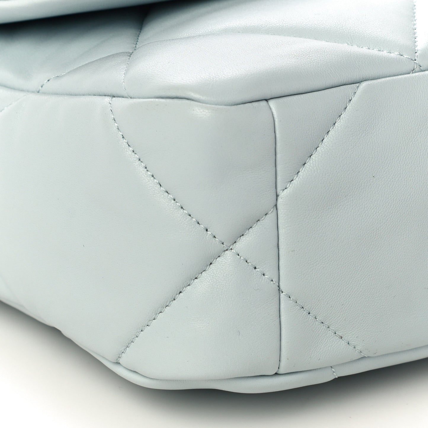 Lambskin Quilted Medium Chanel 19 Flap Light Blue