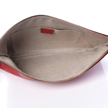 Gucci Calfskin Large Bamboo Clutch Red 5 of 8