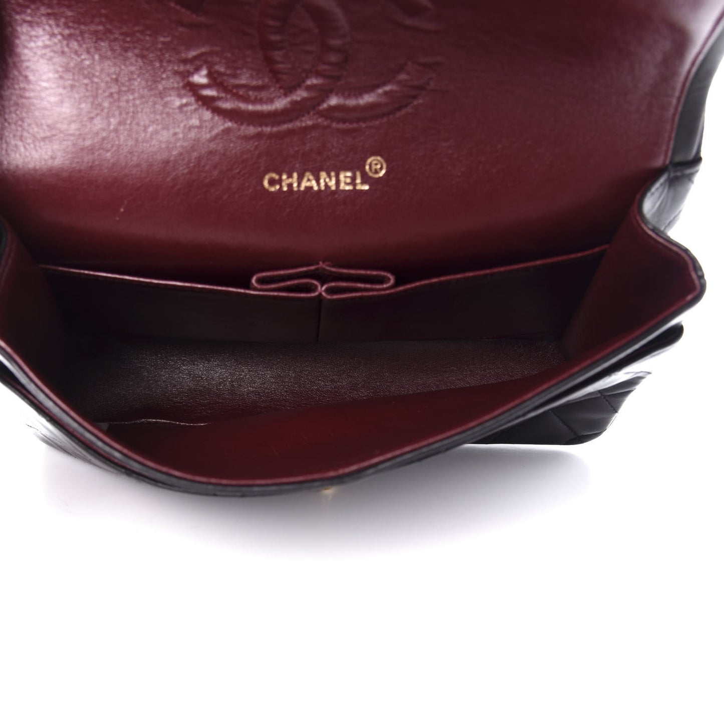Lambskin Quilted Medium Double Flap Black