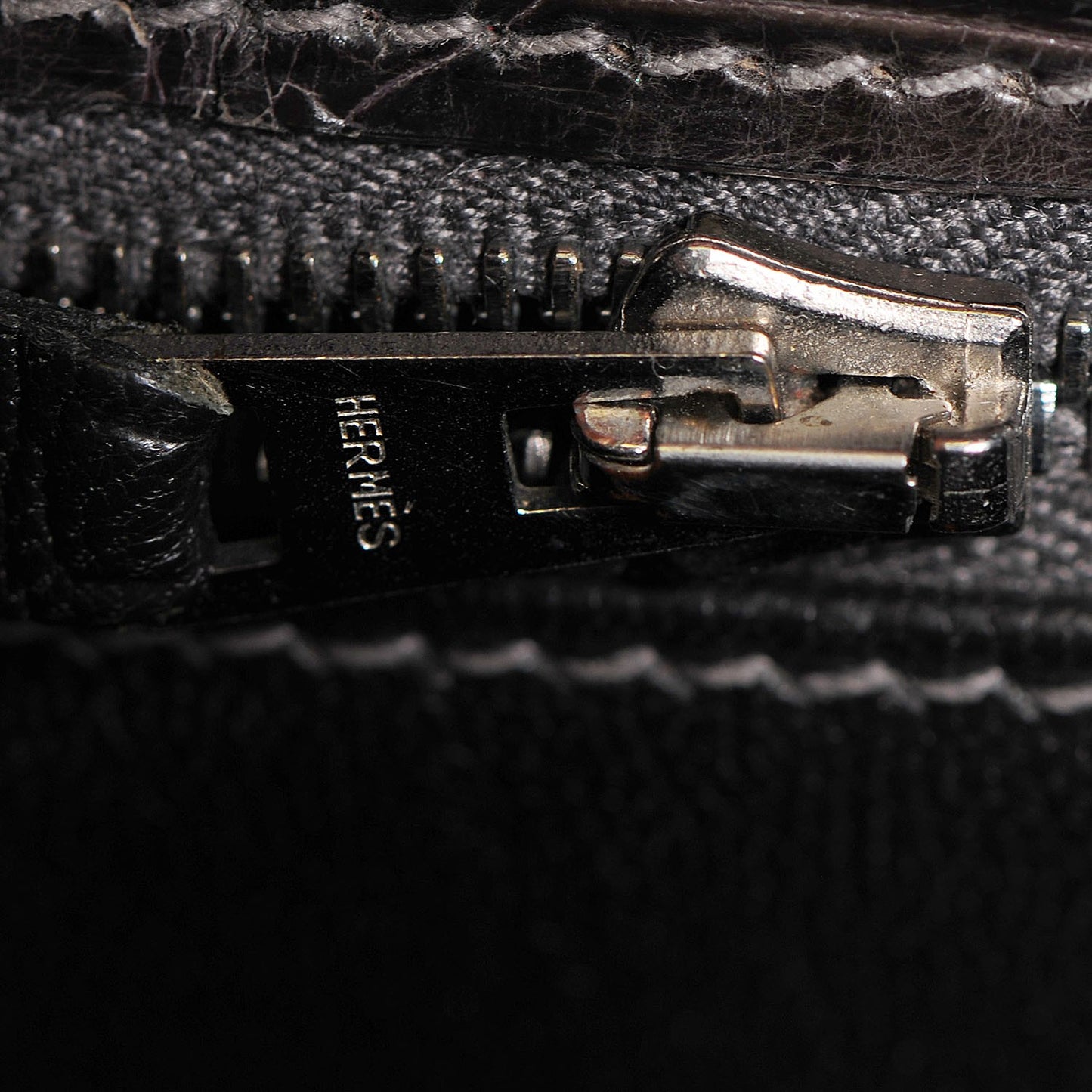 Shiny Niloticus Crocodile Kelly Sellier 25 Graphite