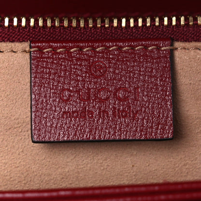 Gucci GG Supreme Monogram Azalea Calfskin Horsebit 1955 Shoulder Bag Beige Ebony New Cherry Red 6 of 11