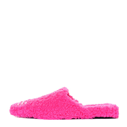 Balenciaga Faux Shearling Cosy BB Mules 38.5 Pink 1 of 7