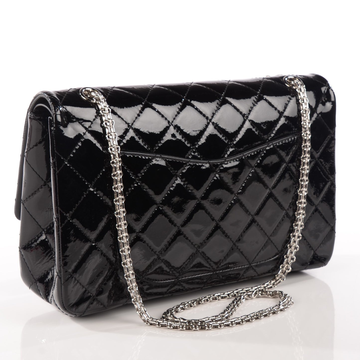 Distressed Patent Quilted 2.55 Reissue 227 Flap Black