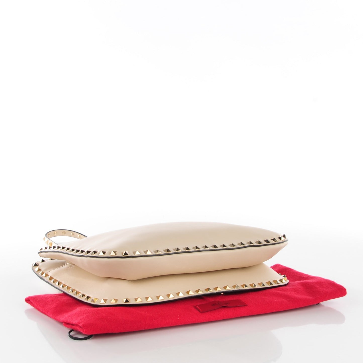 Vitello Rockstud Shoulder Satchel Ivory