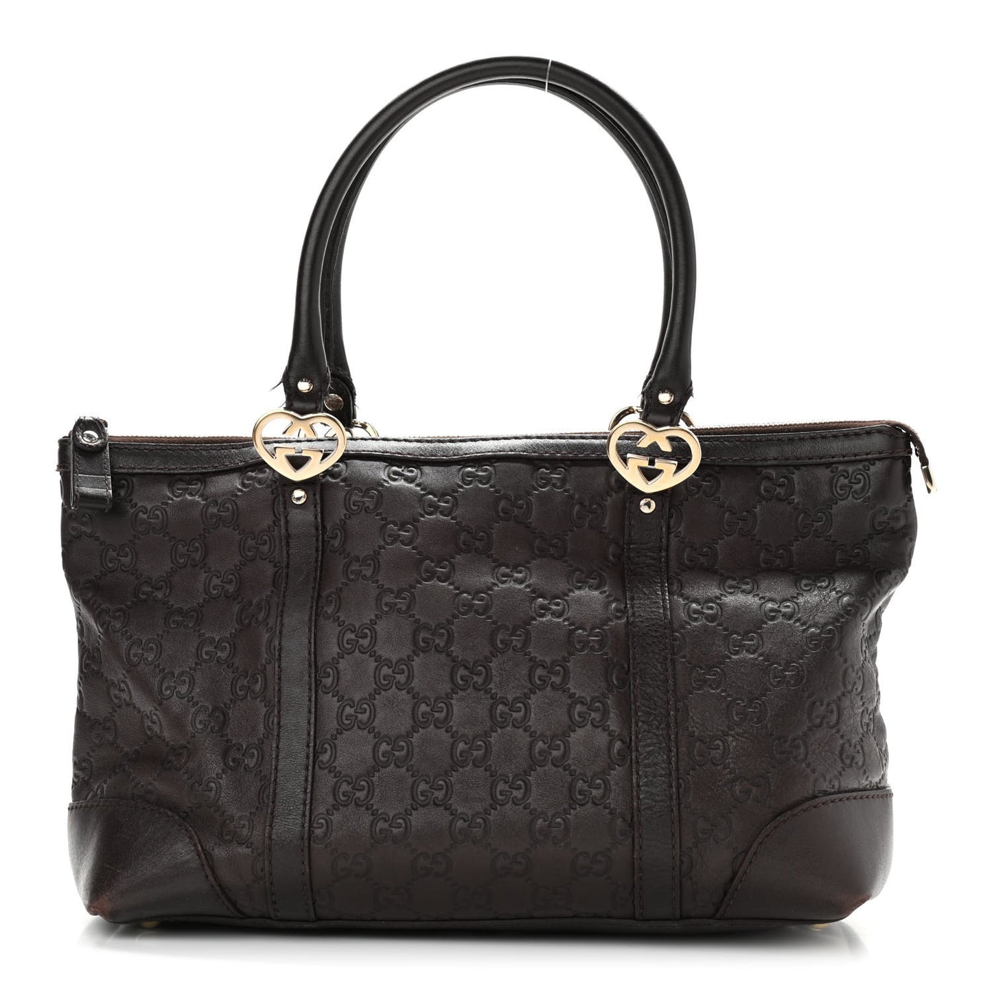 Guccissima Small Lovely Heart Tote Chocolate