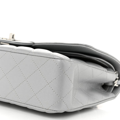 Chanel Iridescent Lambskin Quilted Medium Double Flap Grey 10 of 10