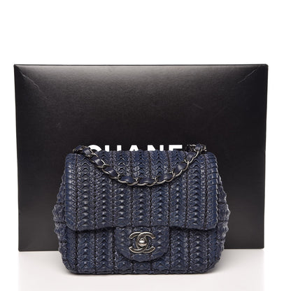 Chanel Lambskin Embroidered Small Flap Navy 8 of 8