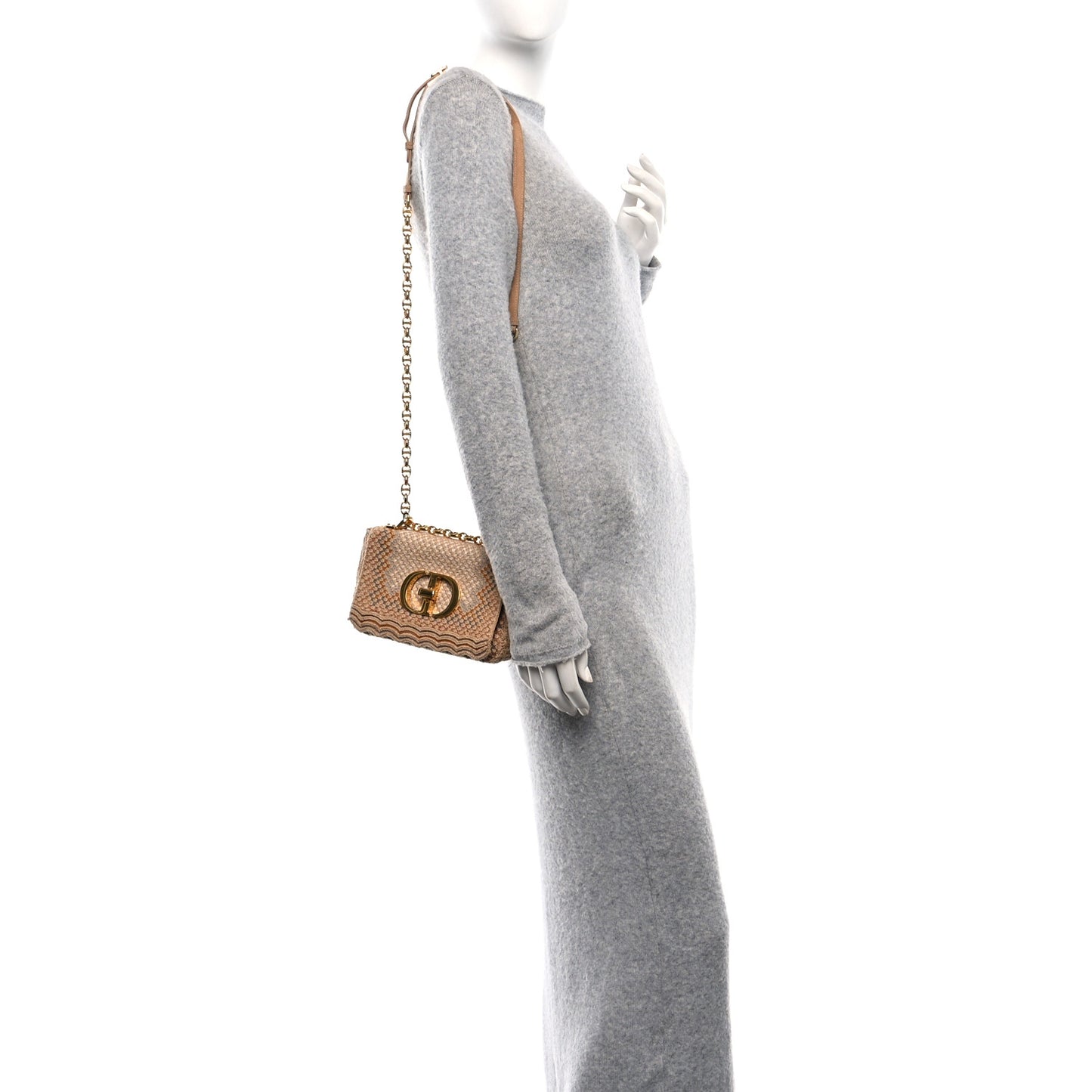 Cotton Knit Small Caro Bag Beige