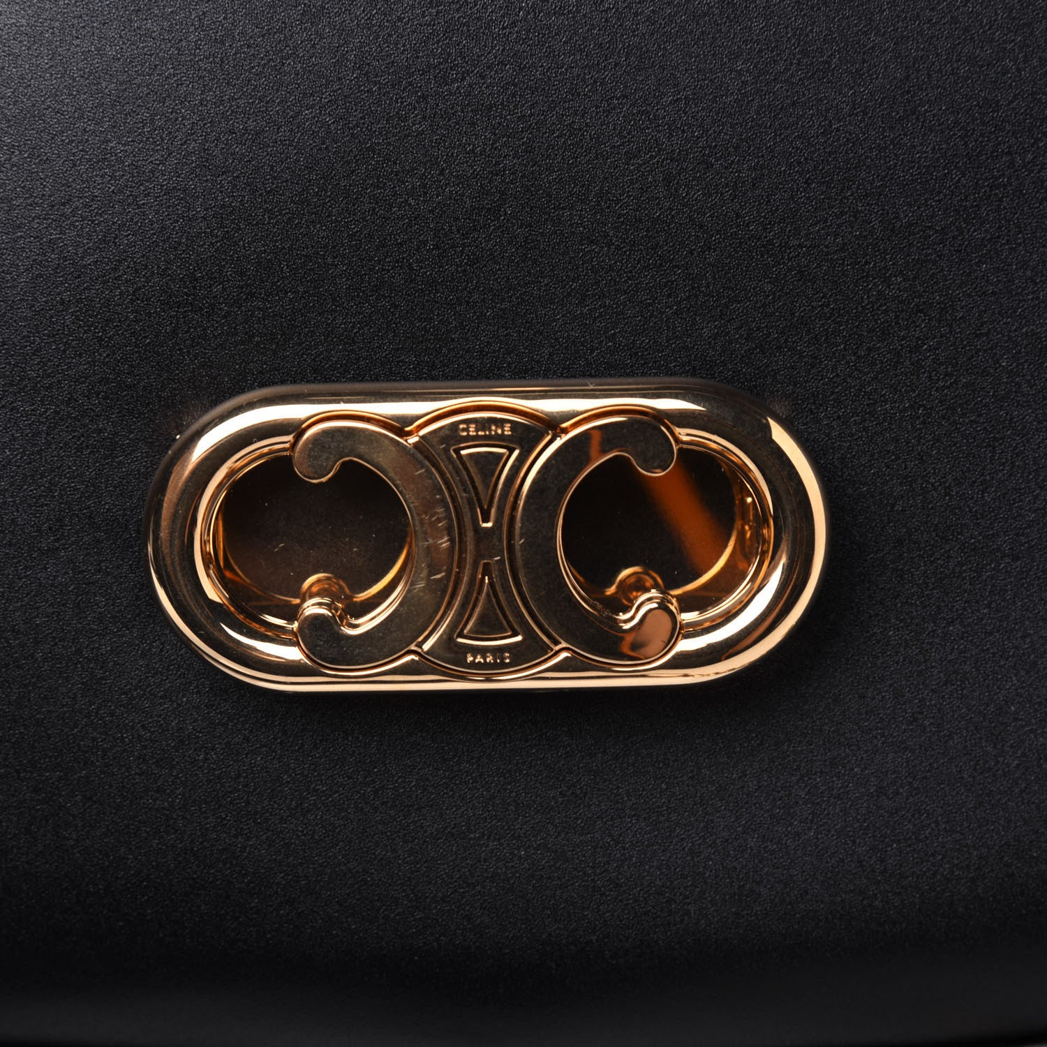 Celine Shiny Calfskin Medium Chain Maillon Triomphe Black 13 of 13