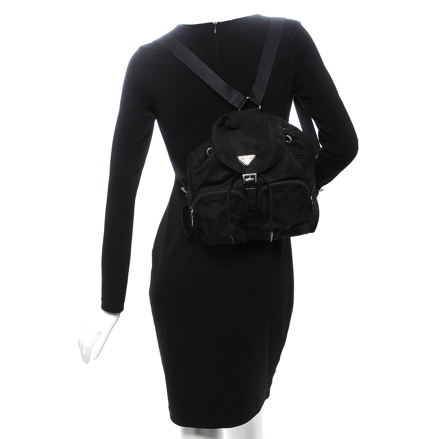 Prada Tessuto Nylon Small Backpack Black 2 of 11