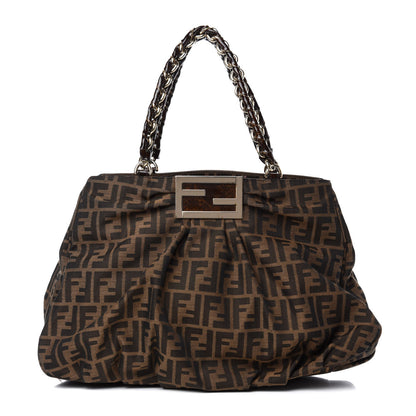 Fendi Zucca Patent Mia Tote Tobacco 1 of 13