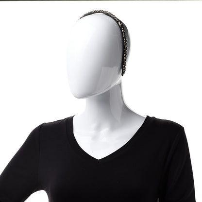 Chanel Metal Lambskin CC Turnlock Chain Headband Gold Black 2 of 6