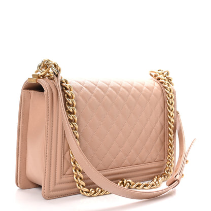 Chanel Caviar Quilted Medium Boy Flap Beige 3 of 9
