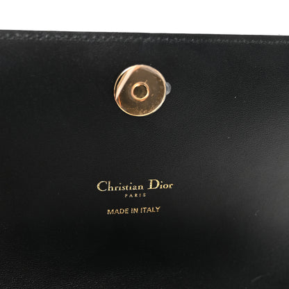 Christian Dior Lambskin Crystal Macrocannage Caro Pouch With Chain Black 5 of 9