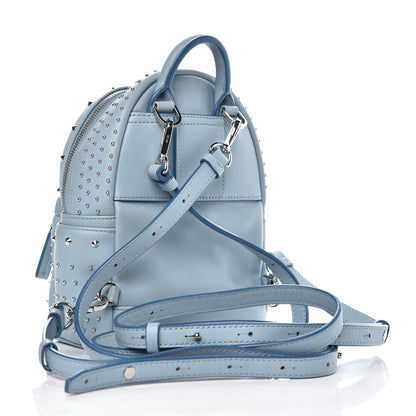 MCM Calfskin Stud X-Mini Stark Bebe Boo Backpack Sky Blue 3 of 11
