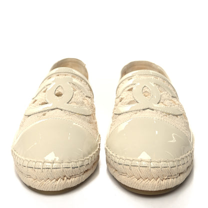 Chanel Macrame Patent CC Espadrilles 41 Beige Ivory 2 of 10