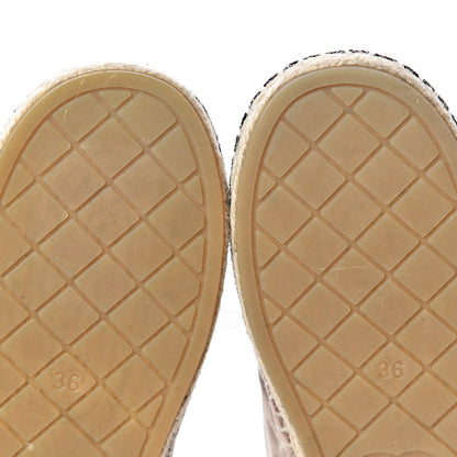 Chanel Velvet Logo Espadrilles 36 Beige Black 7 of 9
