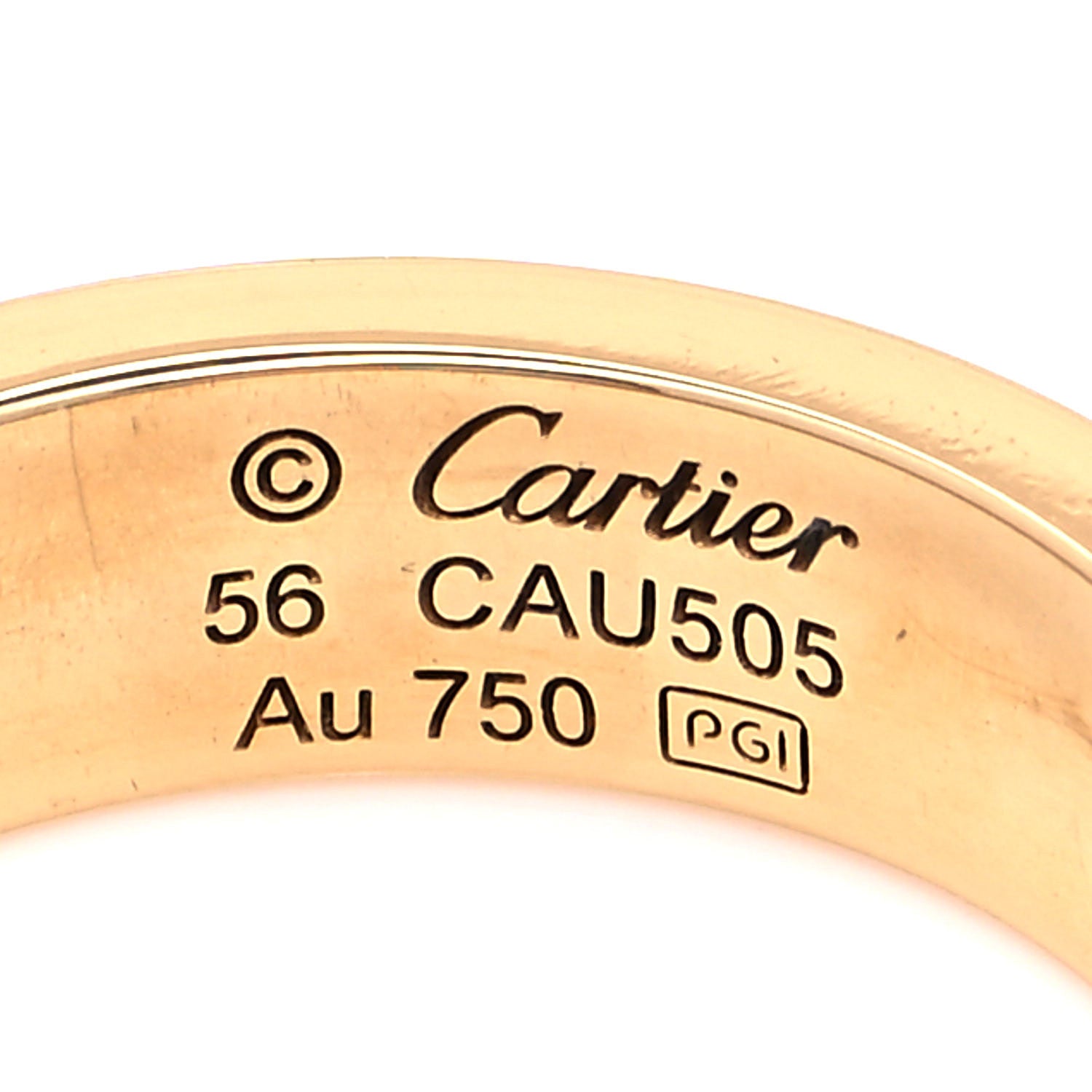 Cartier 18K Yellow Gold 3 Diamond 5.5mm LOVE Ring 56 7.5 4 of 5
