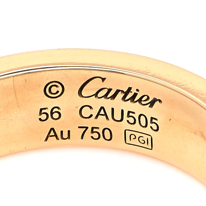 Cartier 18K Yellow Gold 3 Diamond 5.5mm LOVE Ring 56 7.5 4 of 5