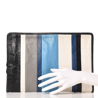 Balenciaga Veau Arena Multicolore Bazar Pouch Bleu Gris White Black 2 of 8