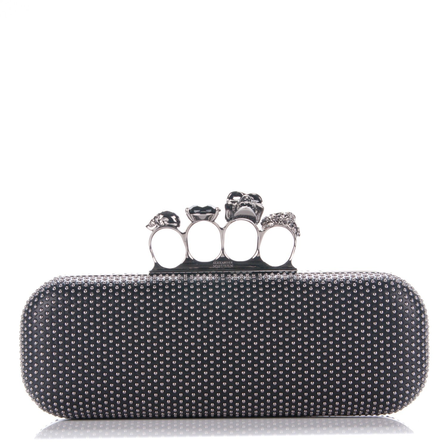 Alexander McQueen Studded Knucklebox Clutch Black 1 of 8