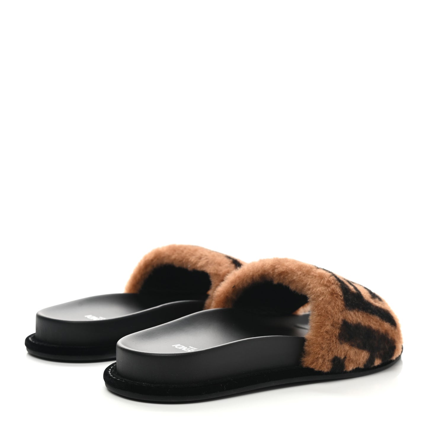 Shearling Macro FF Pool Slide Sandals 36.5 Scanbrown Black