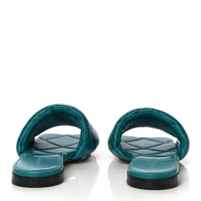 Bottega Veneta Nappa Quilted Rubber Lido Flat Sandals 39.5 Duck Green 11 of 17