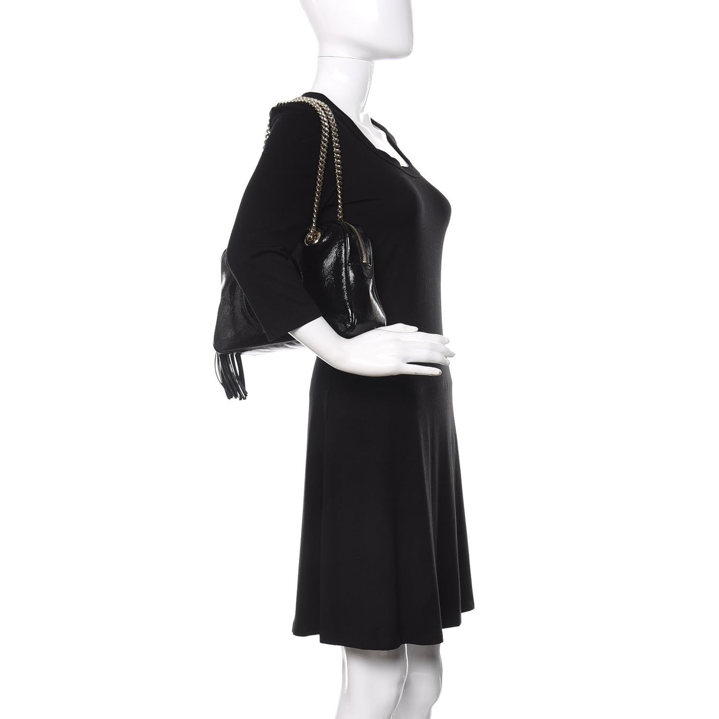 Soft Patent Small Soho Bowler Black