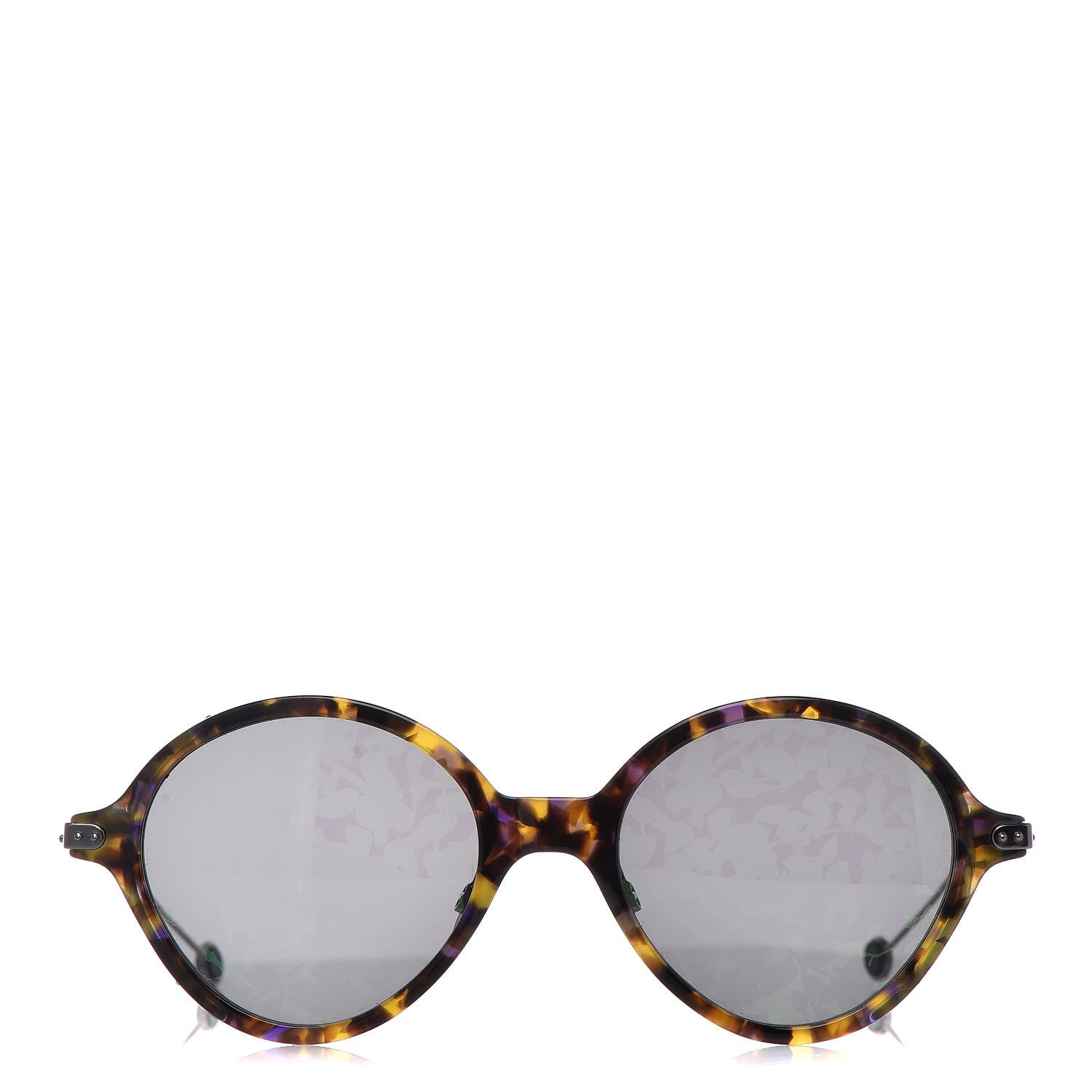 Christian Dior Acetate Leaf Print Umbrage Round Sunglasses Green Foliage 2 of 8