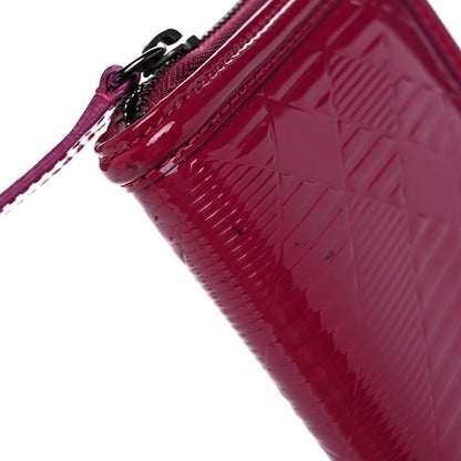 Burberry Patent Check Embossed Large Zip Around Wallet Raspberry Sorbet 12 of 12