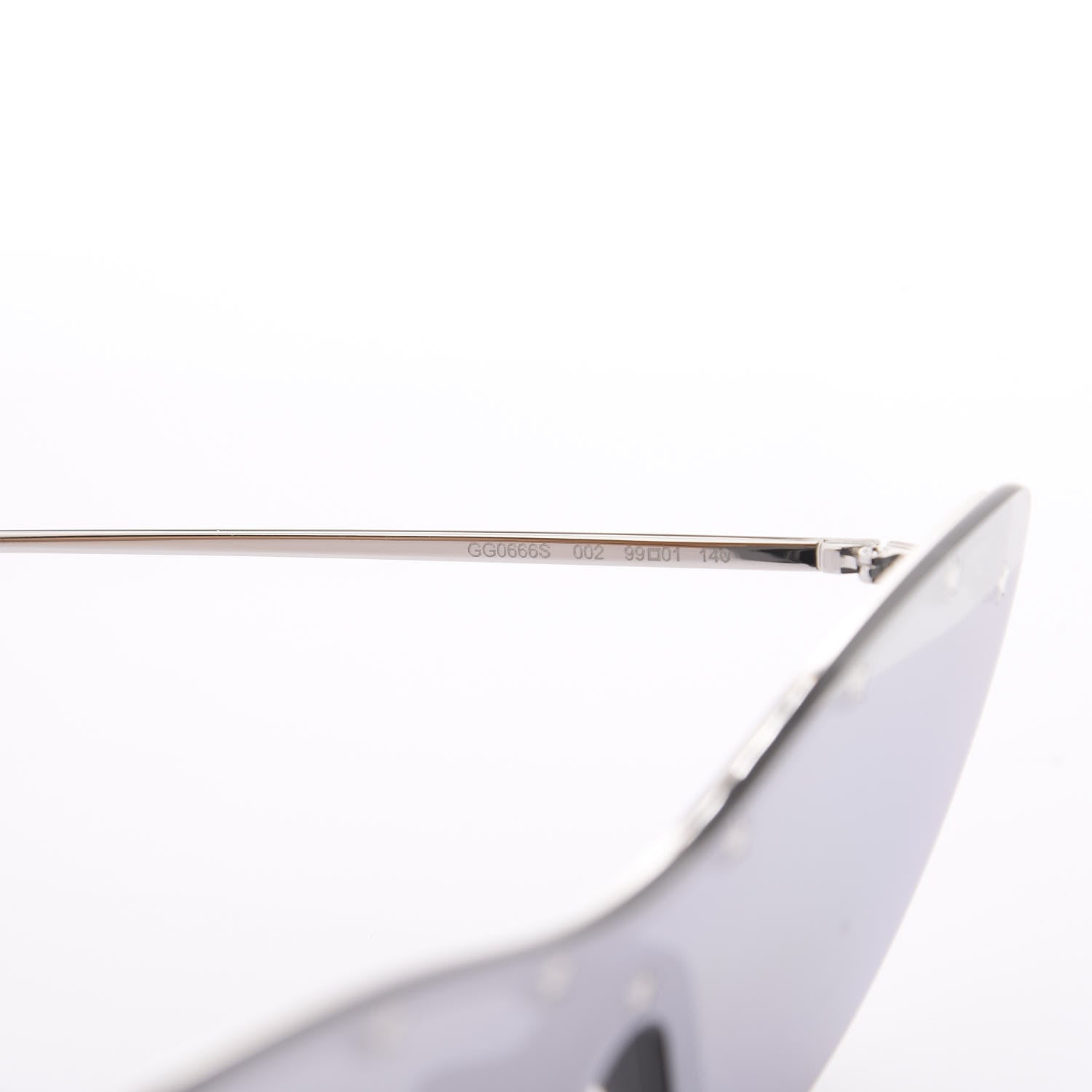 Gucci Rimless Star Studded 90mm Cat Eye GG0666S Sunglasses Silver 5 of 8