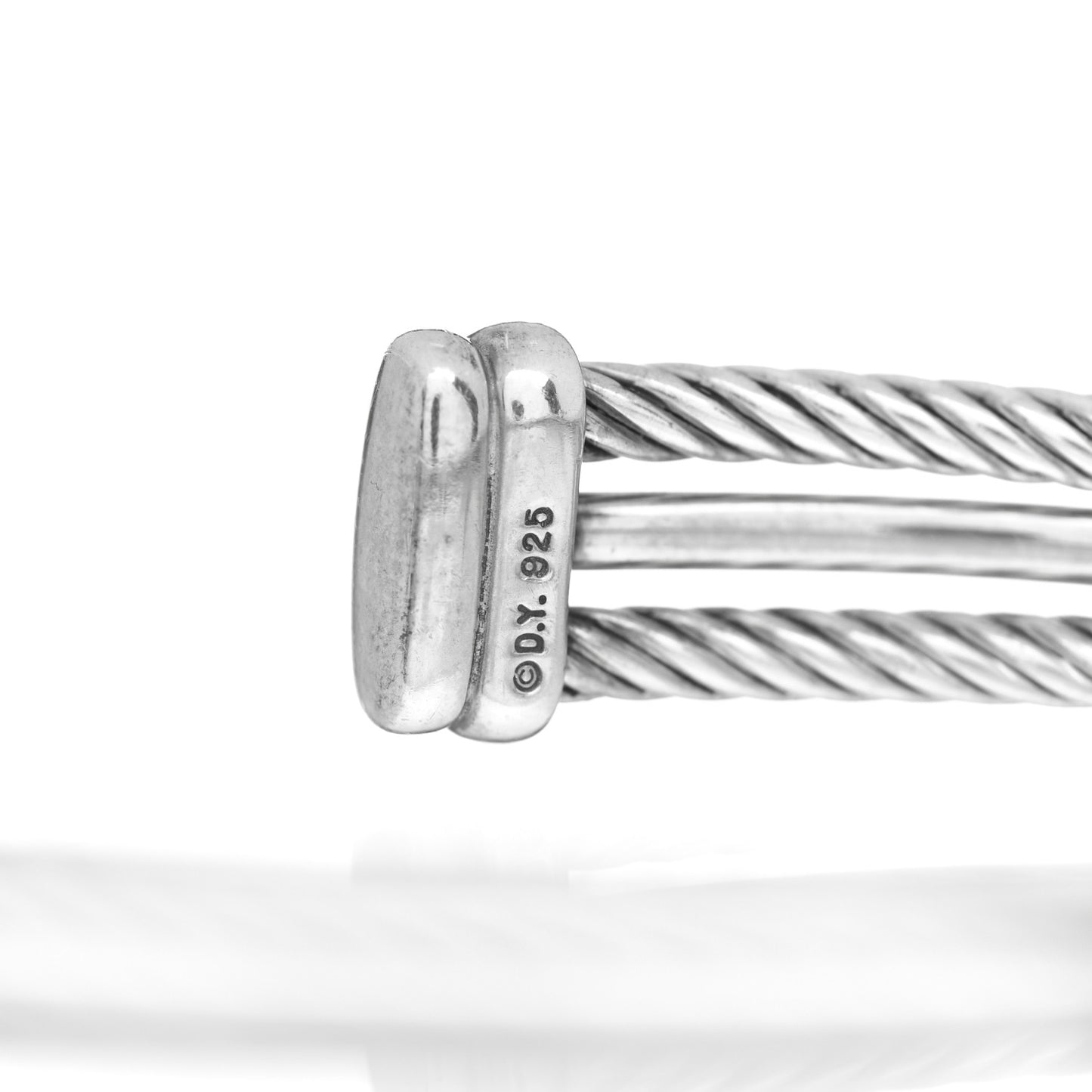 Sterling Silver Diamond 7mm Crossover X Bracelet
