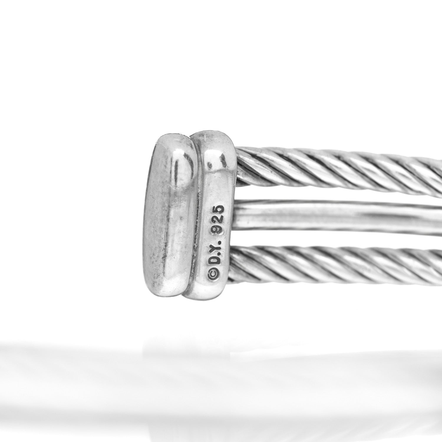 David Yurman Sterling Silver Diamond 7mm Crossover X Bracelet 4 of 4
