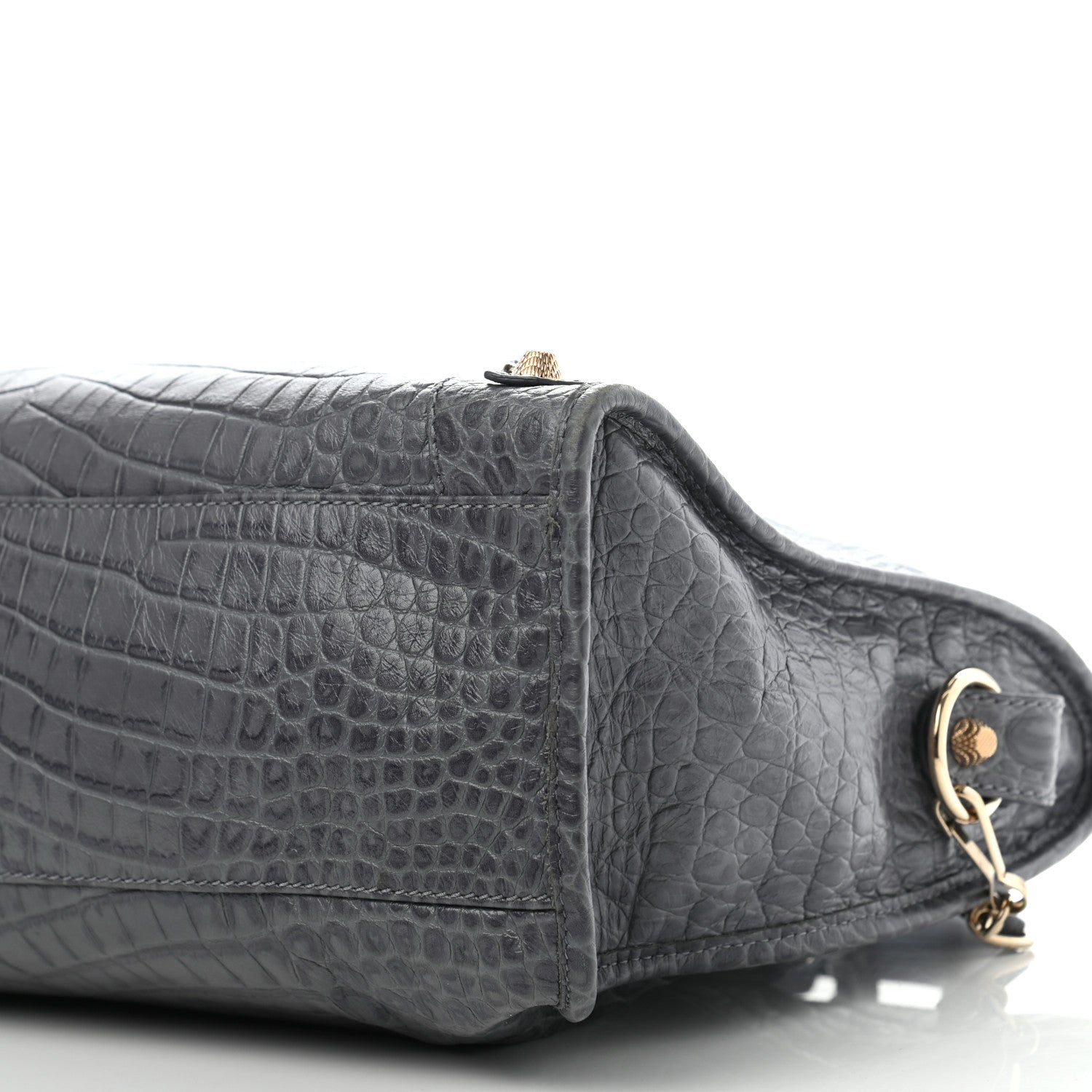 Balenciaga Calfskin Crocodile Embossed Giant 12 Gold Hardware City Gris Beton 9 of 13