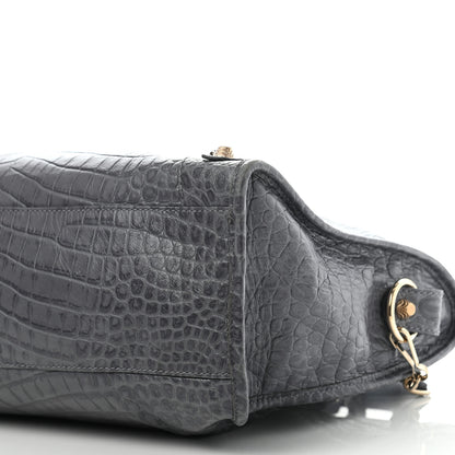 Balenciaga Calfskin Crocodile Embossed Giant 12 Gold Hardware City Gris Beton 9 of 13