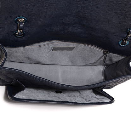Chanel Caviar Quilted French Riviera Large Flap Navy Blue 6 of 9