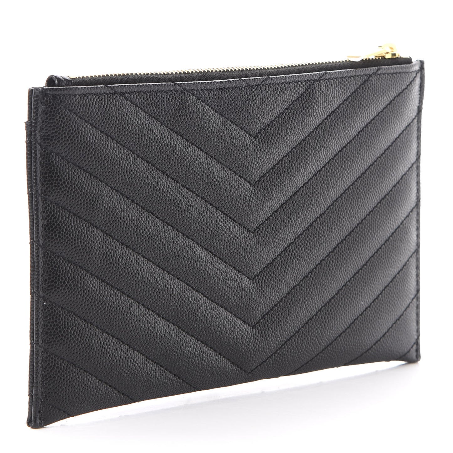 Grain De Poudre Chevron Monogram Bill Pouch Black