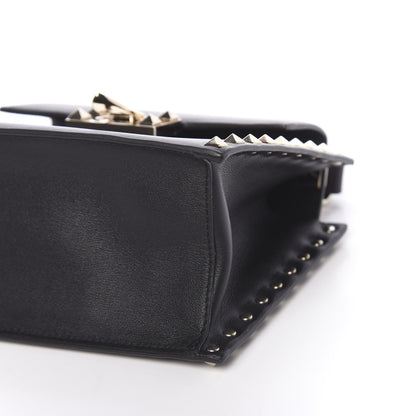 Valentino Garavani Vitello Rockstud Overlay Flap Top Handle Bag Black 8 of 9