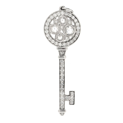 Tiffany Platinum Diamond Cobblestone Key Pendant 1 of 2
