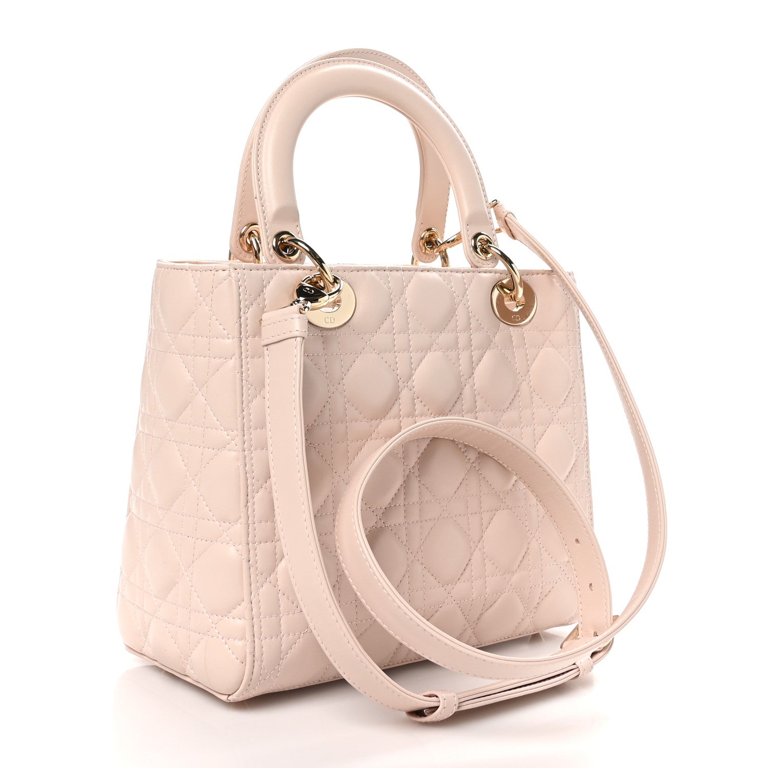 Christian Dior Lambskin Cannage Medium Lady Dior Light Pink 3 of 10