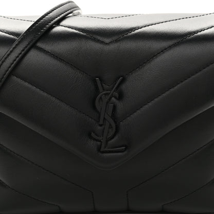 Saint Laurent Calfskin Y Quilted Monogram Toy Loulou Crossbody Bag Black 8 of 12