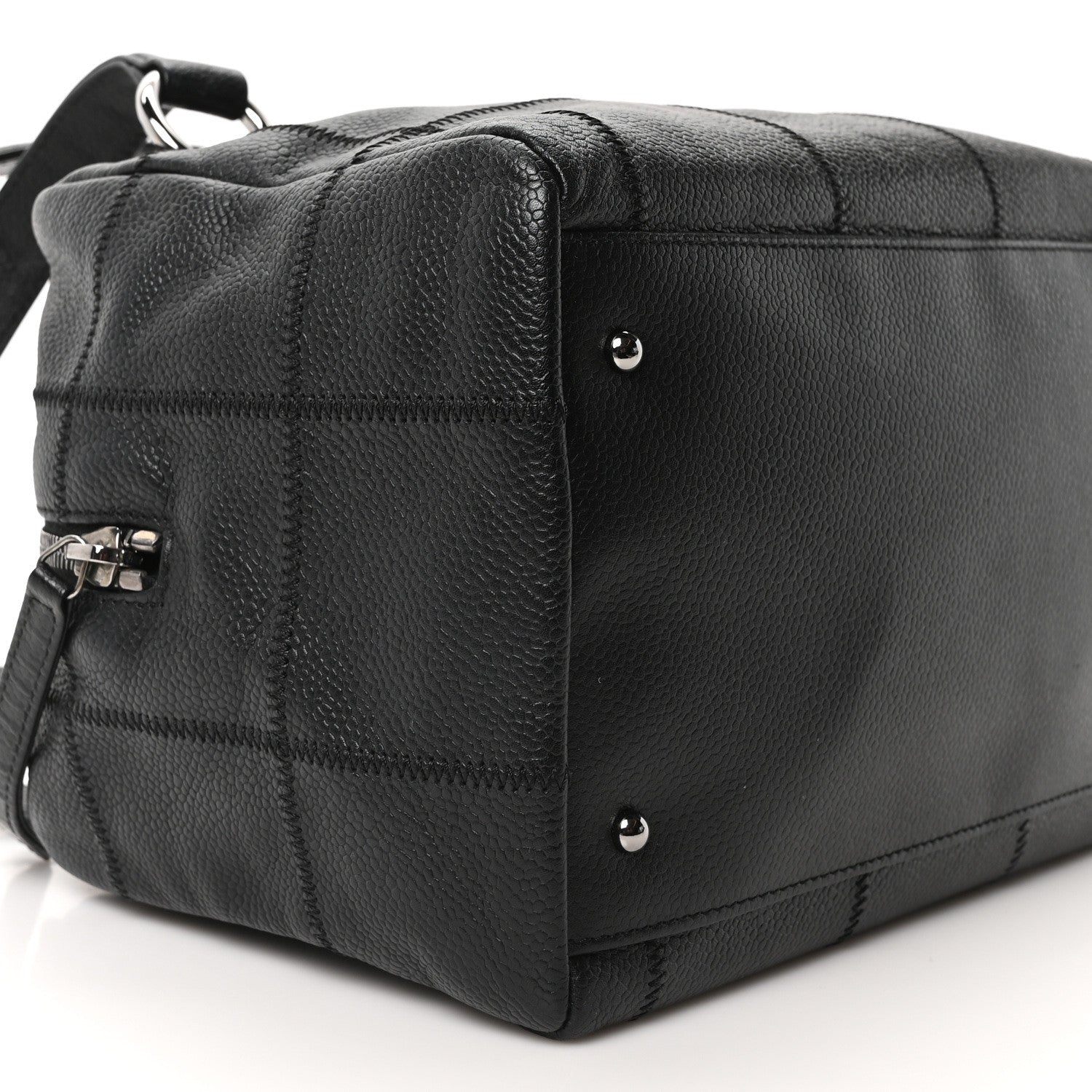 Chanel Caviar Square Stitched Bowler Black 9 of 10