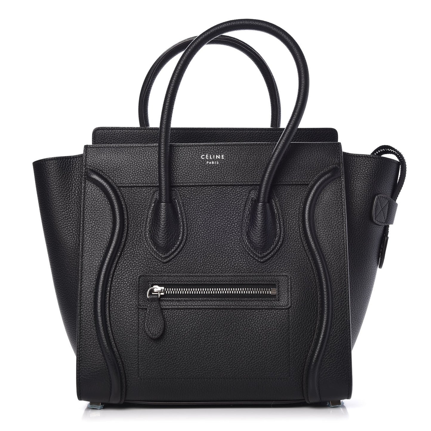 Drummed Calfskin Micro Luggage Black