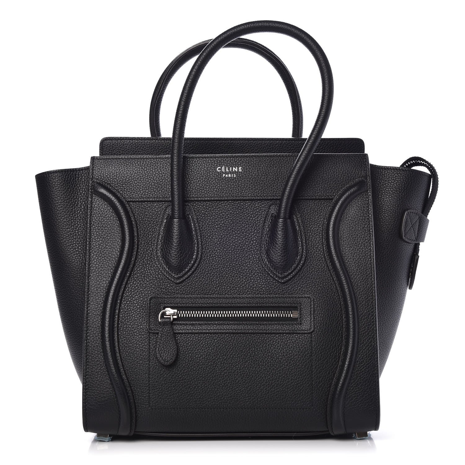 Celine Drummed Calfskin Micro Luggage Black 1 of 7